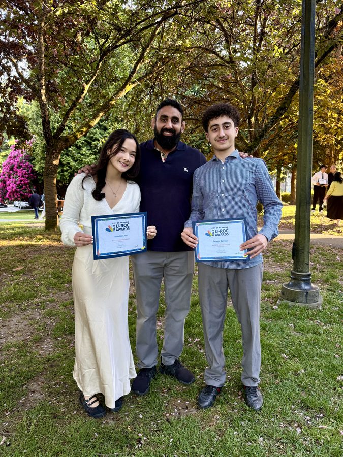 Coach Jag with Isabelle and George at U-ROC Awards