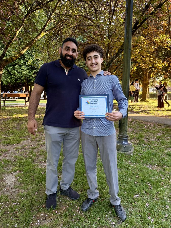 Coach Jag with George Bairouti - U-ROC Community Service Award