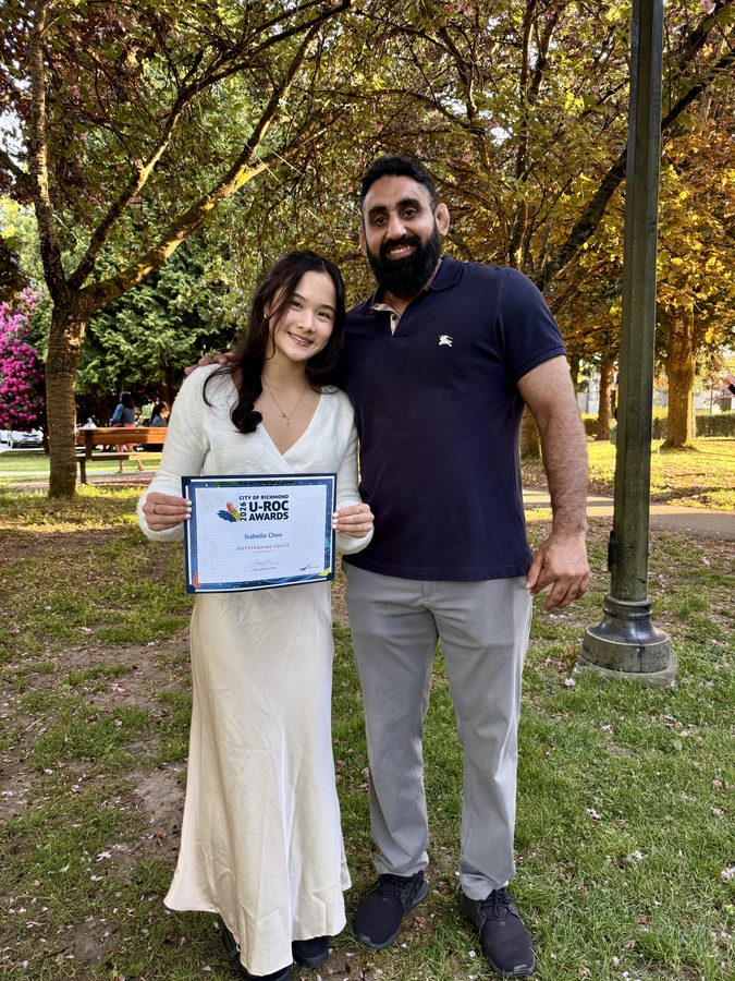 Coach Jag with Isabelle Chen - U-ROC Youth Leadership Award